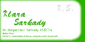 klara sarkady business card